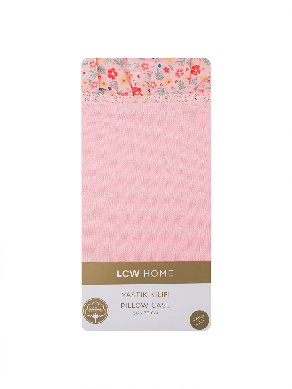 LCW HOME Floral Patterned Pillowcase 2 Pack 50x70 cm -S4CC40Z8-F9C