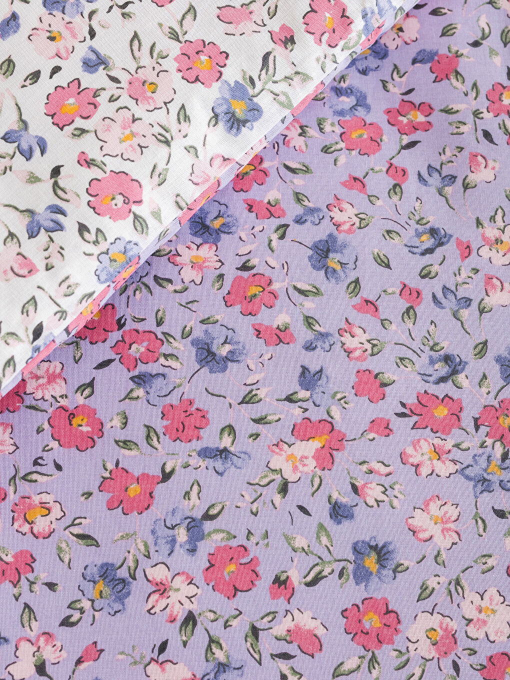 Karışık Çiçek Baskılı Tek Kişilik Nevresim Seti-4