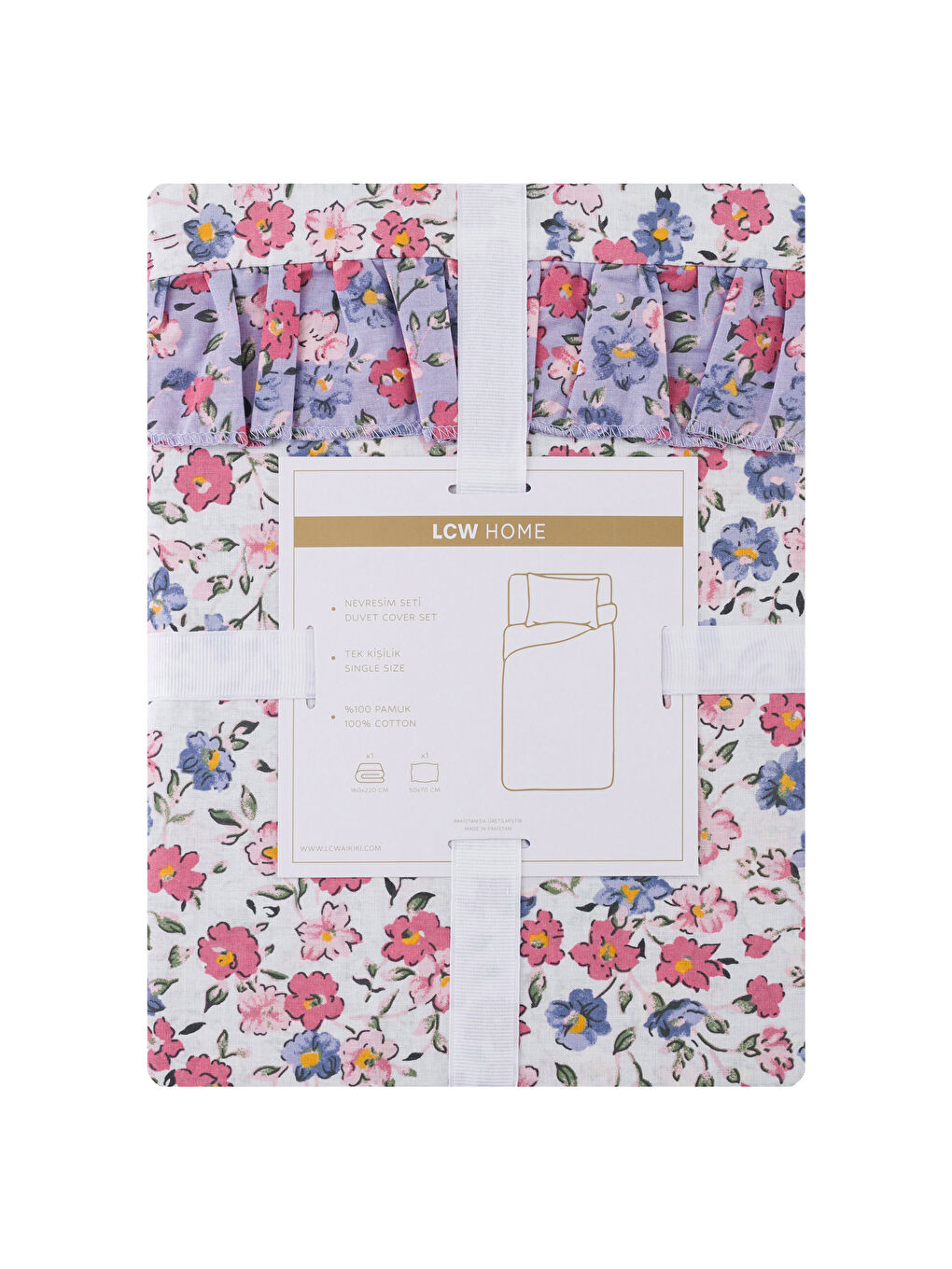 Karışık Çiçek Baskılı Tek Kişilik Nevresim Seti-6