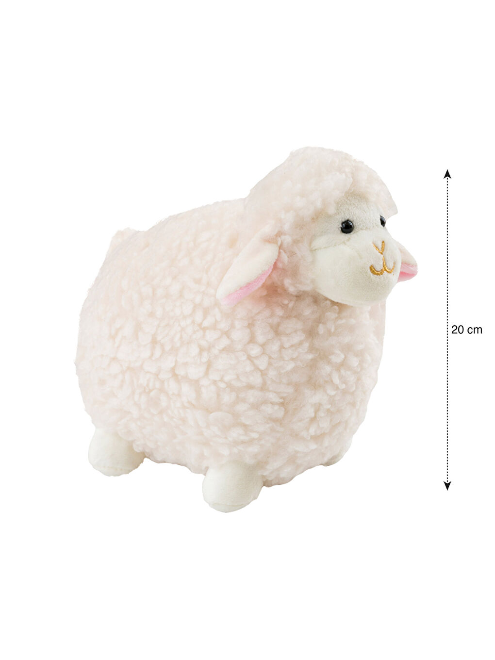 Ekru Pelüş Dolgulu Kuzu Bebek Kırlent 20 cm-3