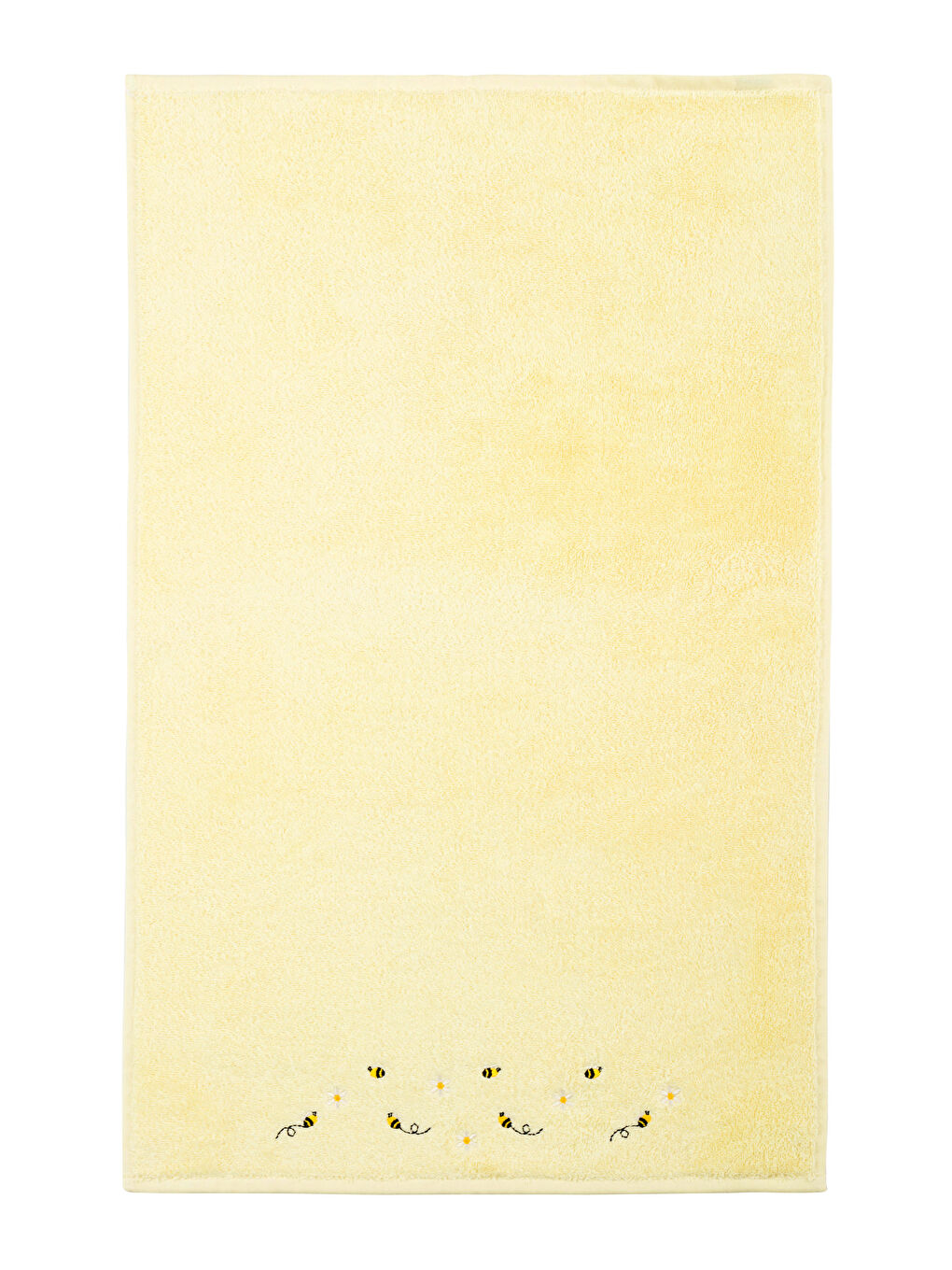 Sarı Çiçek Nakışlı Yüz Havlusu 50x80 cm-4