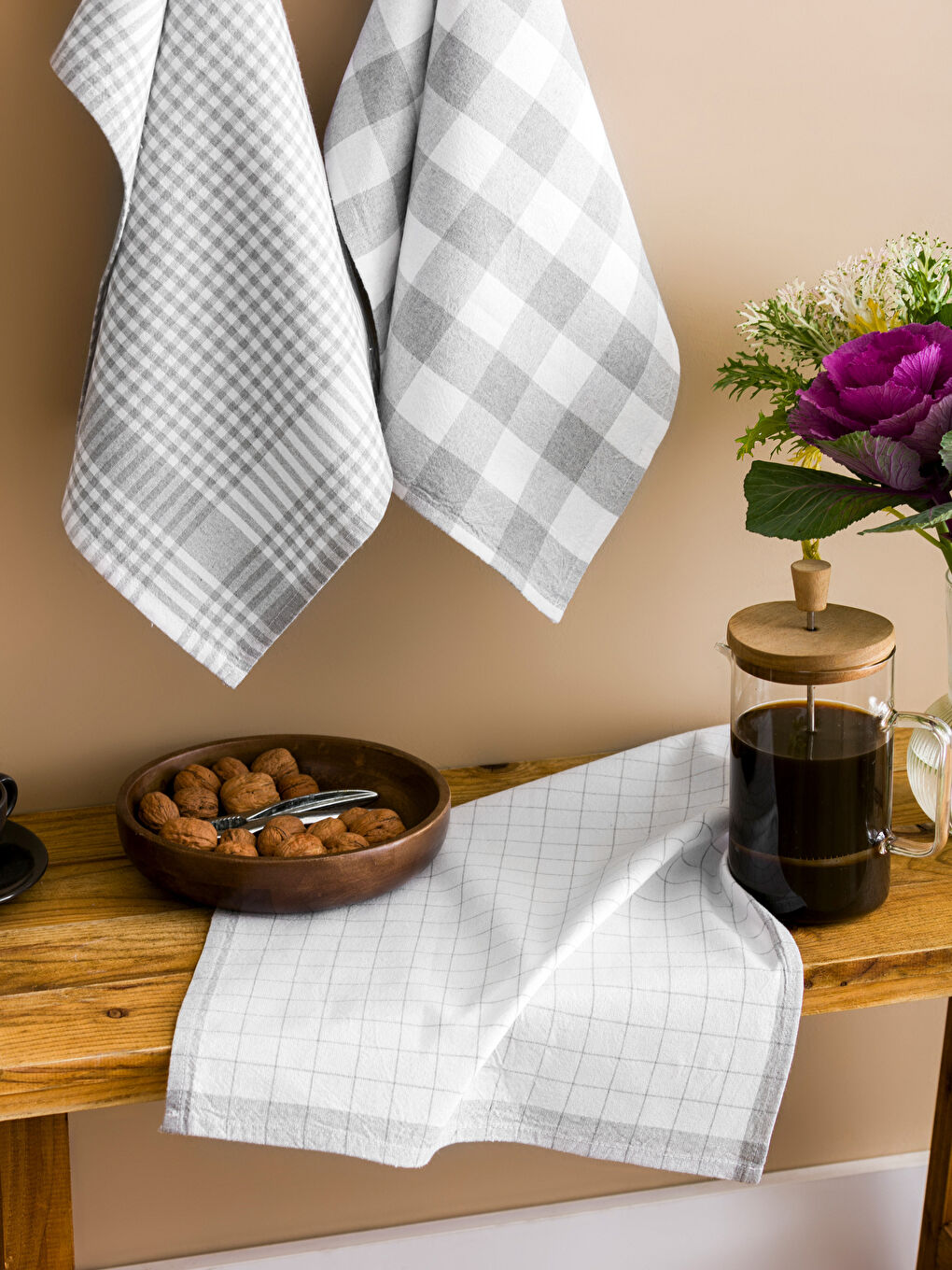 Gri Ekose Desenli Kurulama Bezi 3'lü-2