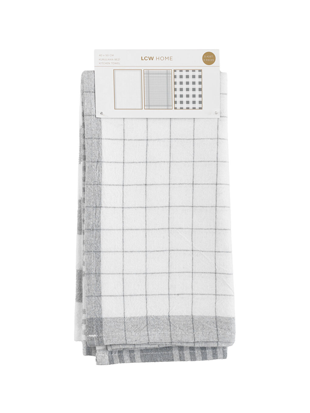 Gri Ekose Desenli Kurulama Bezi 3'lü-6