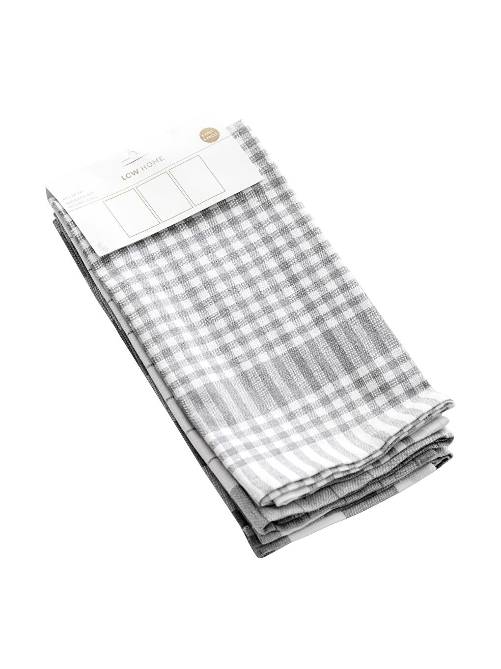 Gri Ekose Desenli Kurulama Bezi 3'lü-8