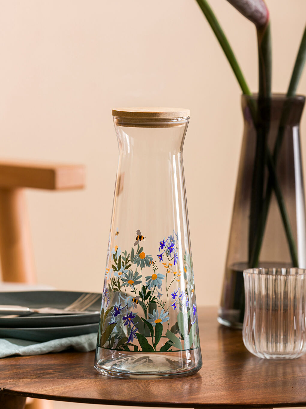 Karışık Baskılı Cam Sürahi 1100 ml-1