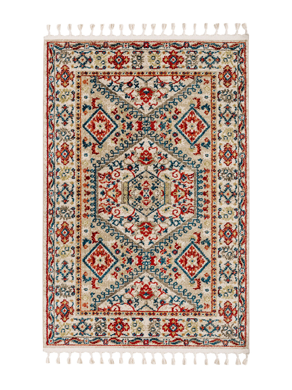 Patterned Tasseled Carpet 120x180 Cm -S4FH45Z8-F9C