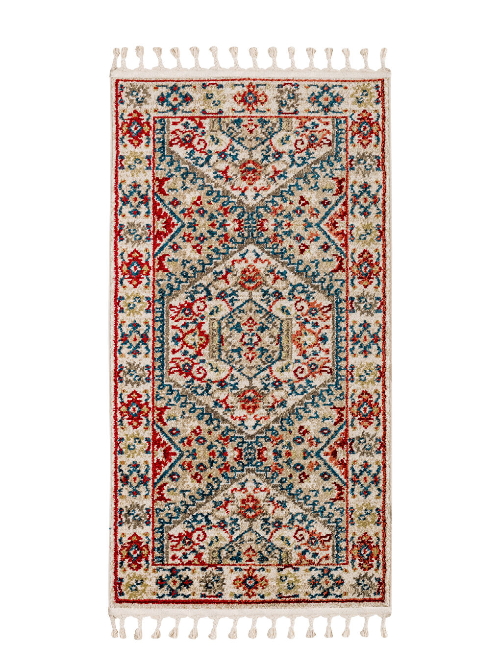 LCW HOME Karışık Baskılı Etnik Desenli Püskül Detaylı Halı 80x150 Cm - 5