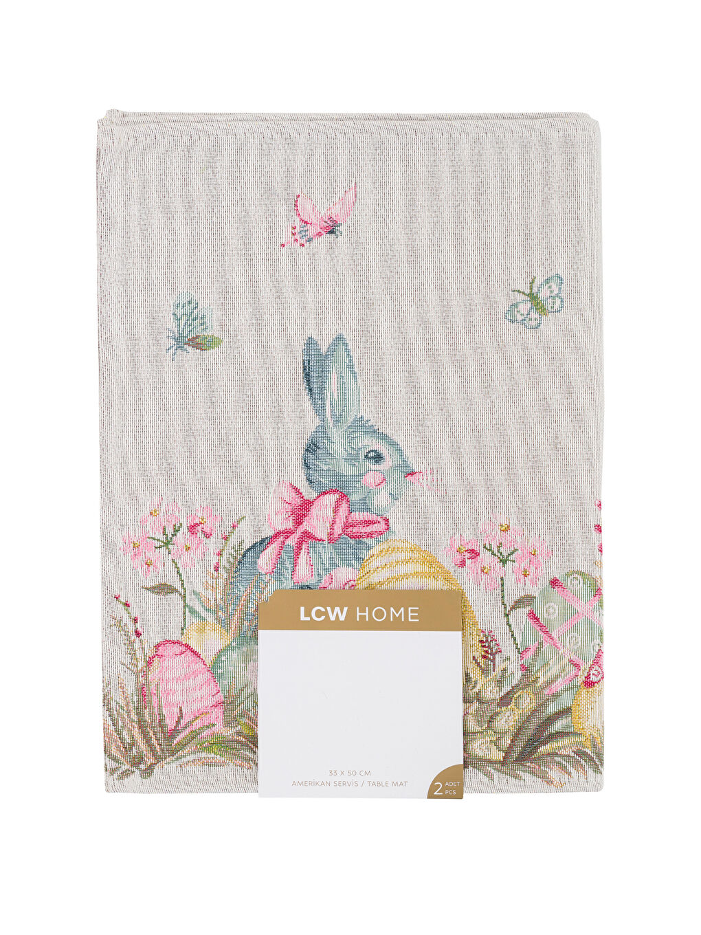 Karışık Tavşan Baskılı Amerikan Servis 2'li 33x50 cm-3