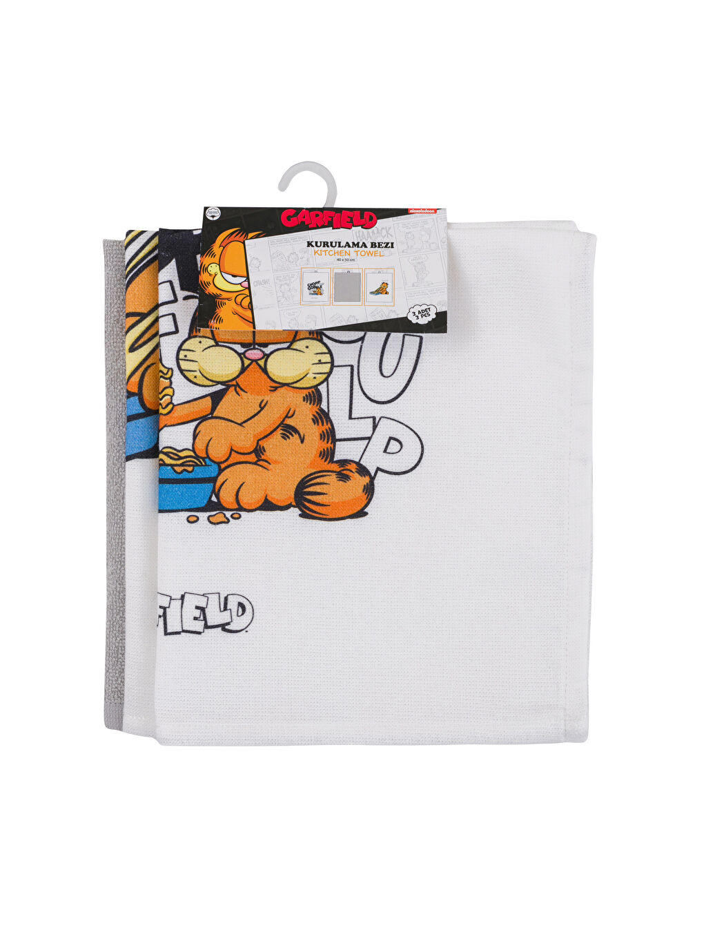 LCW HOME Karışık Baskılı Garfield Baskılı Kurulama Bezi 3'lü 40x50 Cm - 4