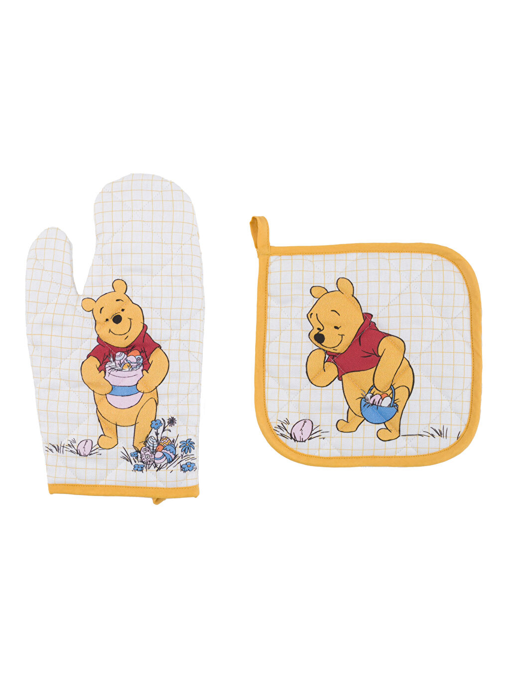 Karışık Winnie The Pooh Baskılı Fırın Eldiven Seti 2'li-4