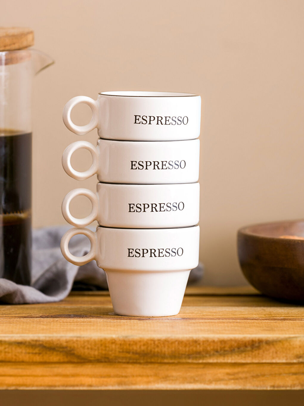 Siyah Seramik Espresso Bardağı 4'lü 95 ml