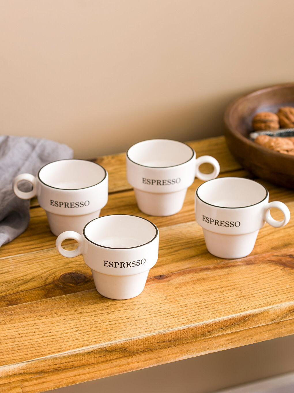 Siyah Seramik Espresso Bardağı 4'lü 95 ml-1