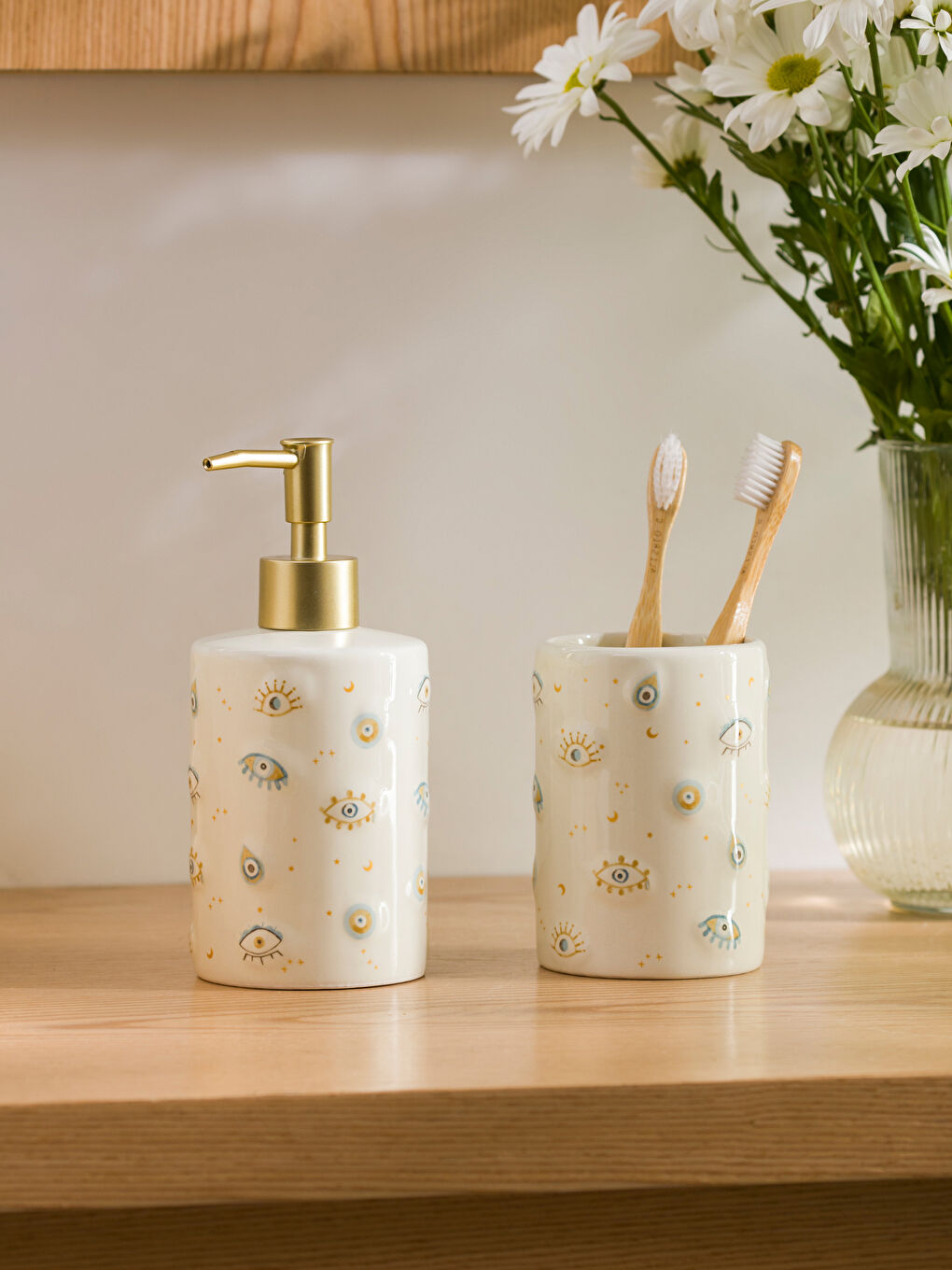 Ekru Seramik Banyo Seti 2'li