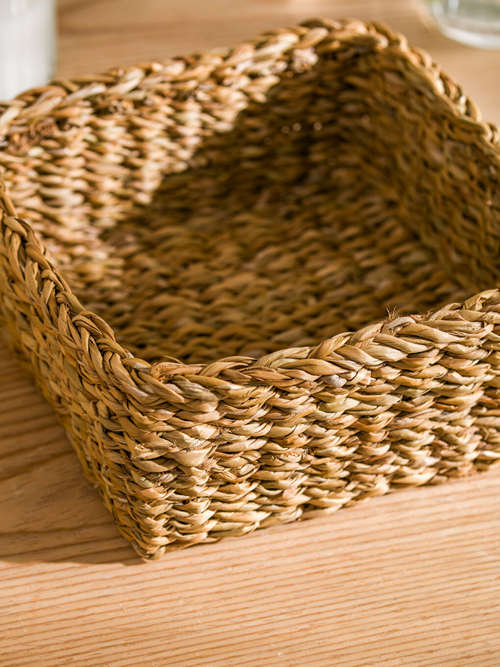 Kahverengi Dekoratif Hasır Sepet 18x18 cm-2