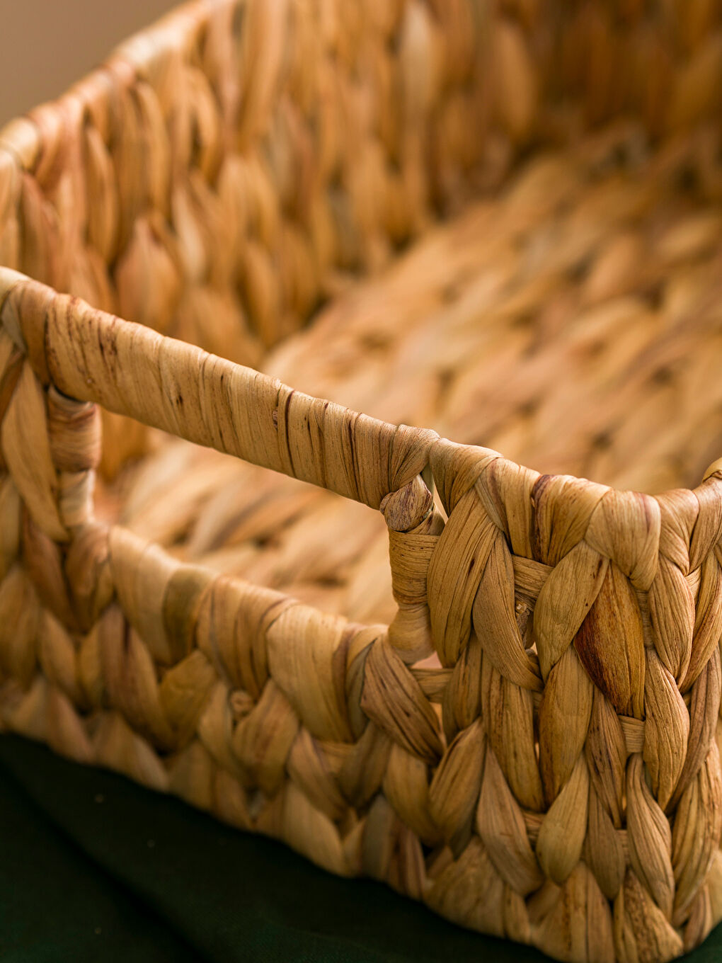 Kahverengi Dikdörtgen Hasır Sepet-2