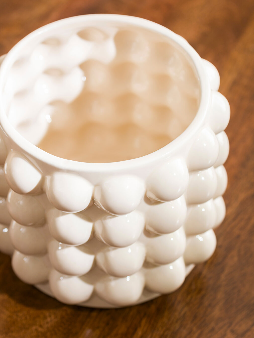 Bej Desenli Seramik Vazo-2