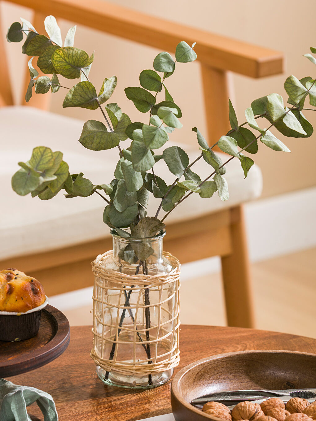 Renksiz Dekoratif Cam Vazo 16 cm