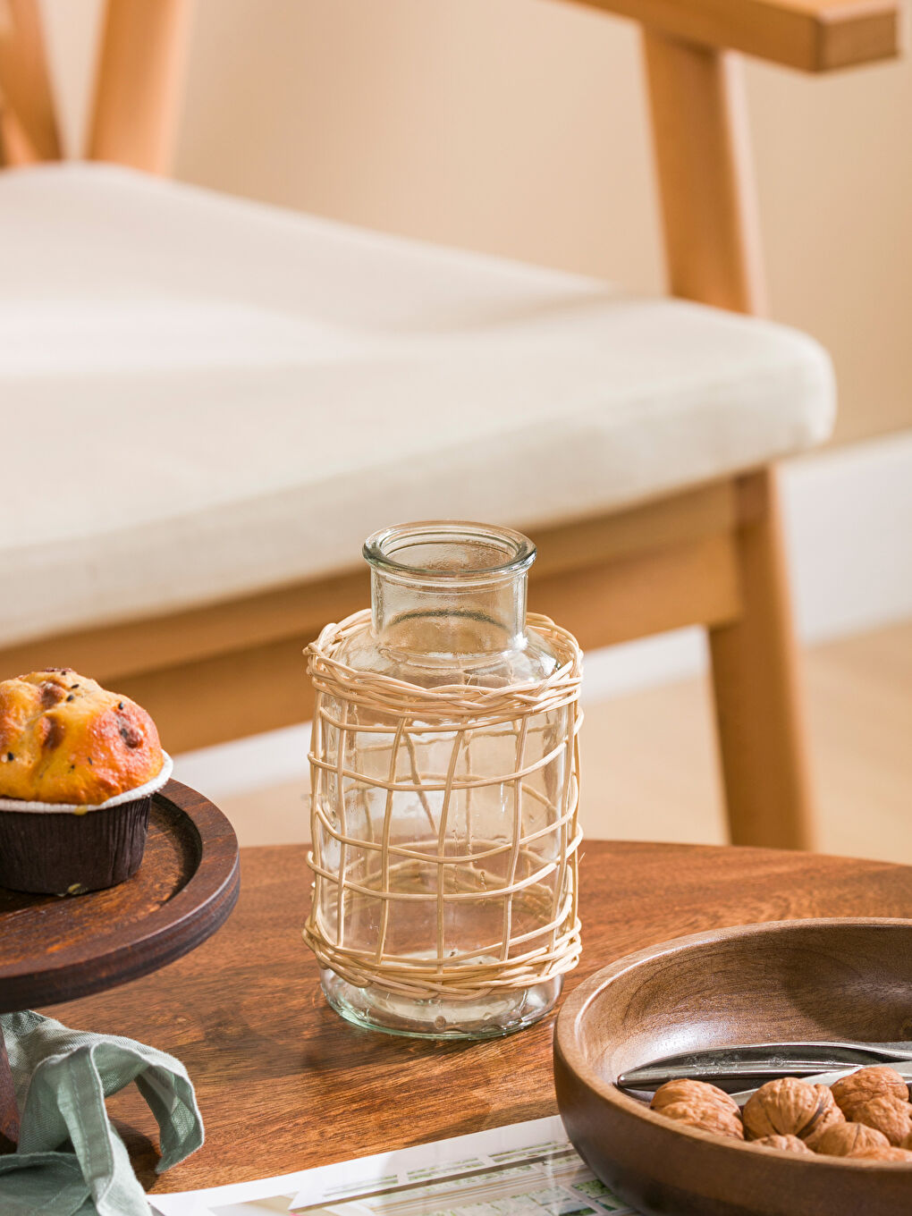 Renksiz Dekoratif Cam Vazo 16 cm-1