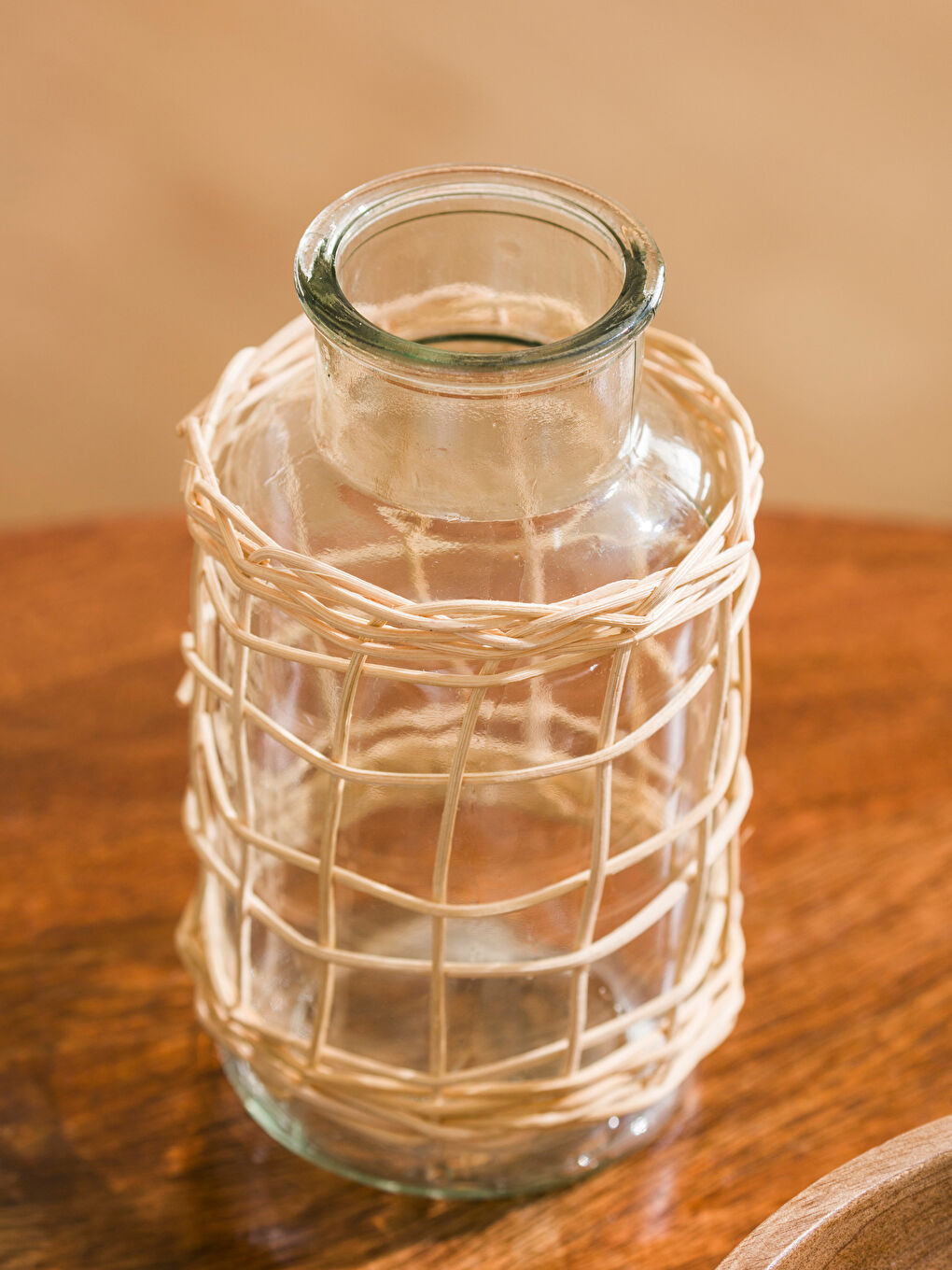 Renksiz Dekoratif Cam Vazo 16 cm-2