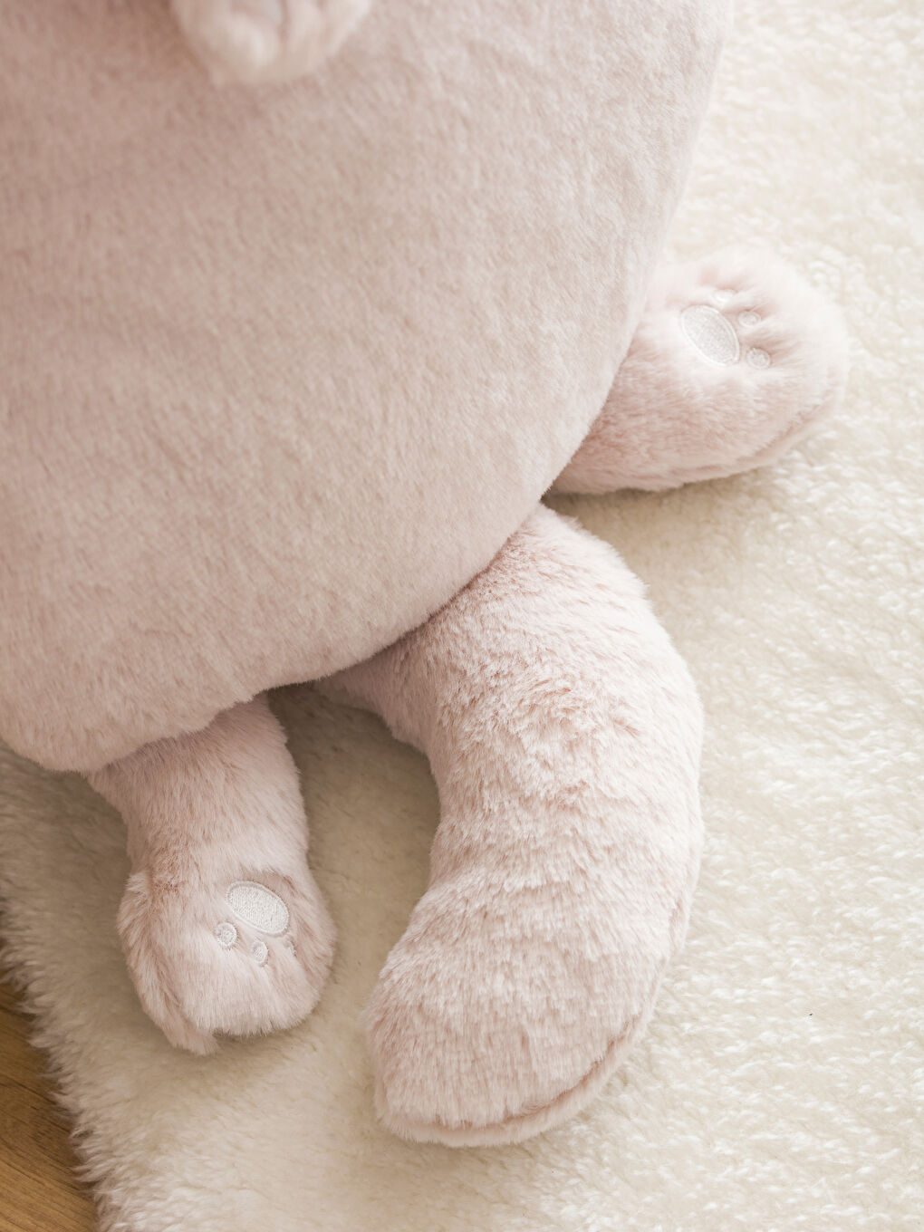 Bej Kedi Figürlü Dolgulu Pelüş Bebek Kırlent 59 cm-3