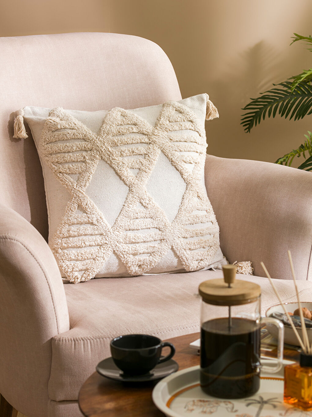 Tasseled Cushion Cover 45x45 cm -S4GJ33Z8-LQB