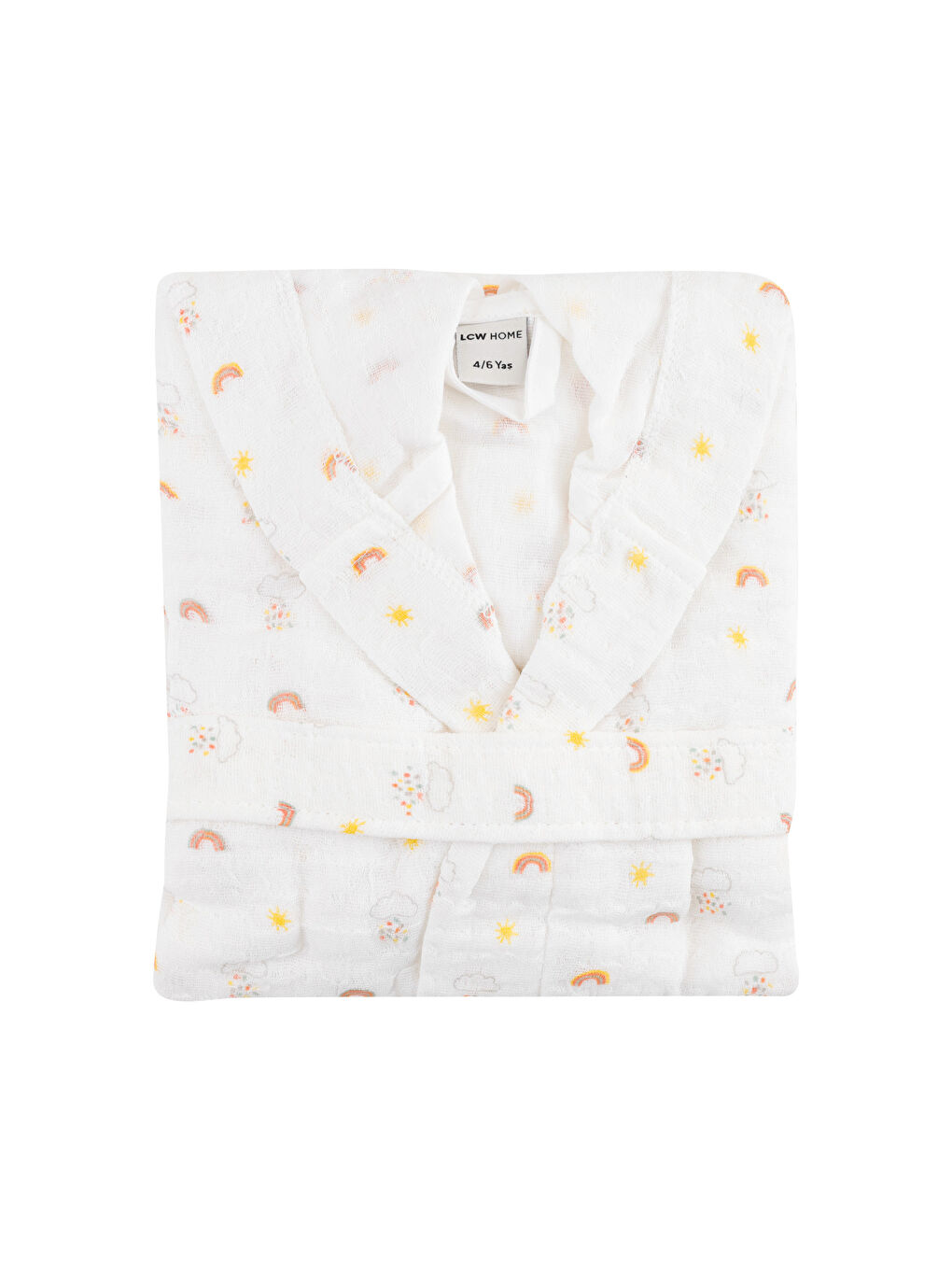 Karışık Kapüşonlu Pamuklu Kız Çocuk Bornoz-4