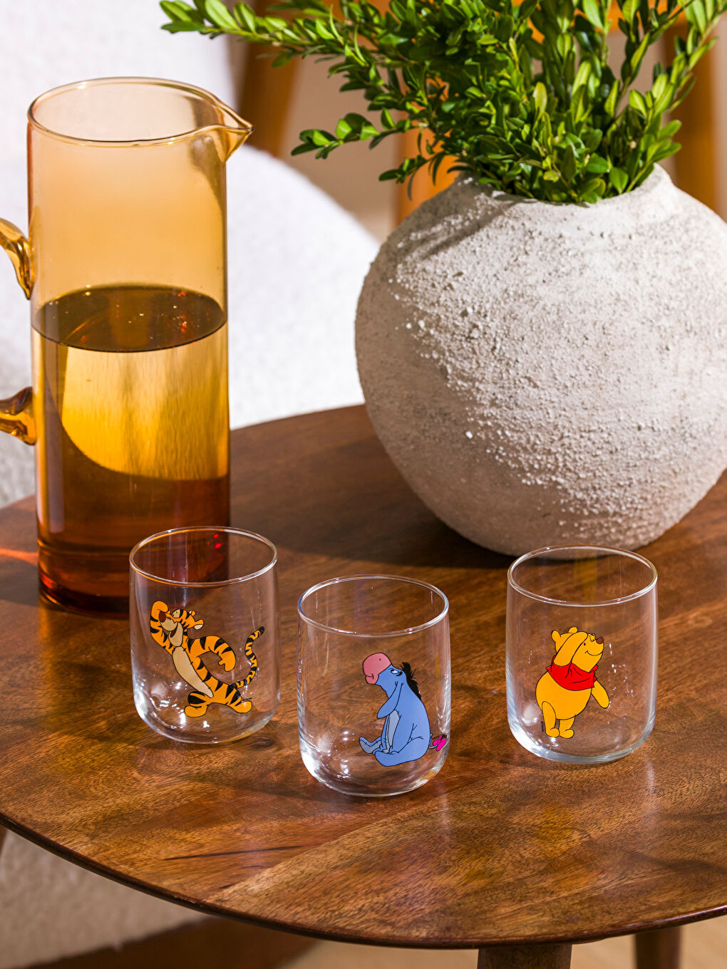 Karışık Winnie The Pooh Baskılı Cam Bardak 3'lü 280 ml-1