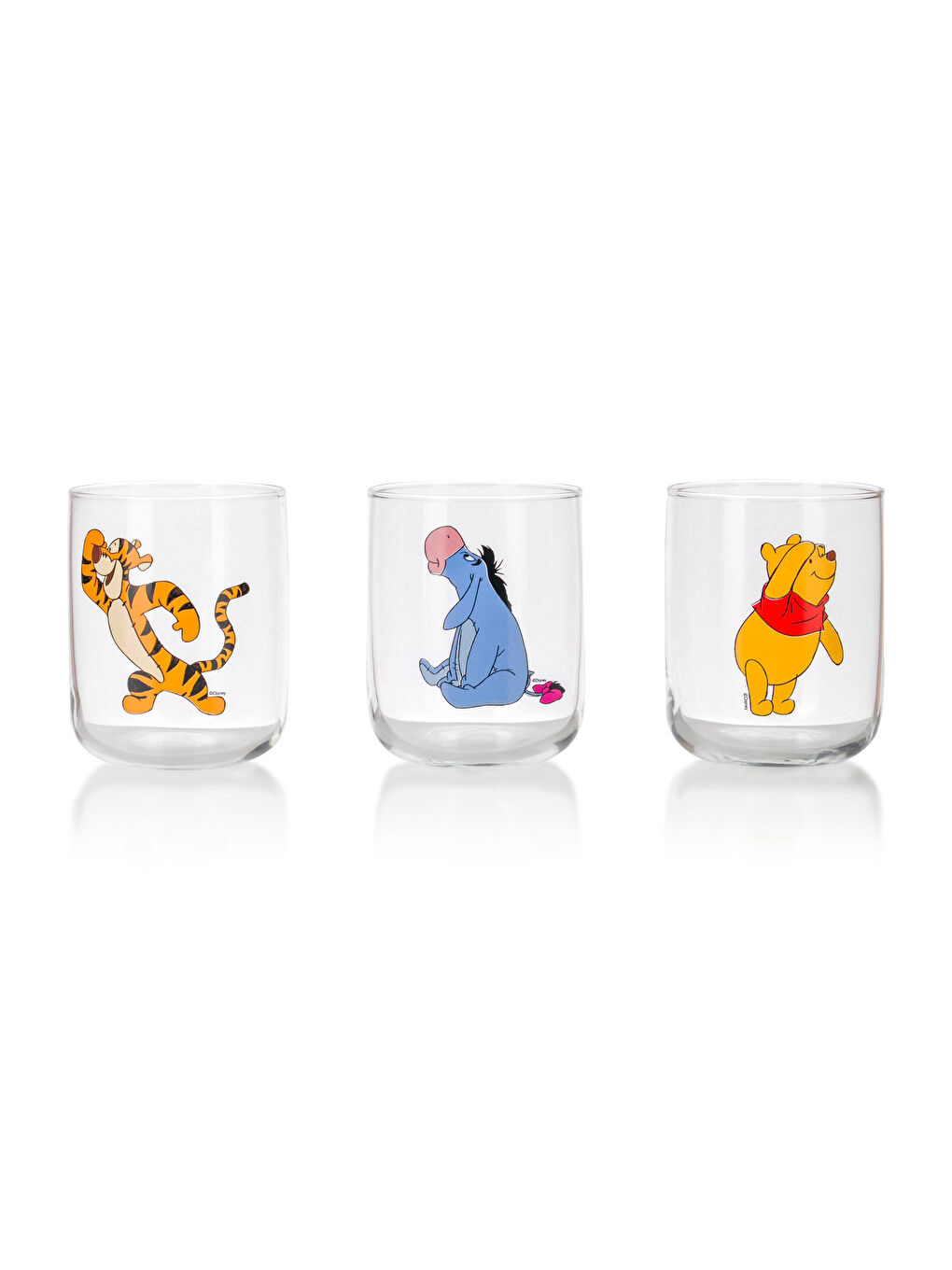 Karışık Winnie The Pooh Baskılı Cam Bardak 3'lü 280 ml-4