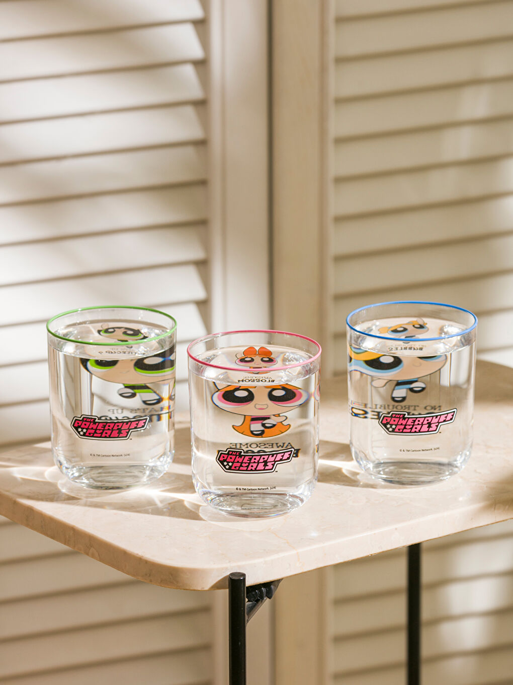 LCW HOME Karışık Baskılı Powerpuff Girls Baskılı Cam Bardak 3'lü 350 Ml - 1