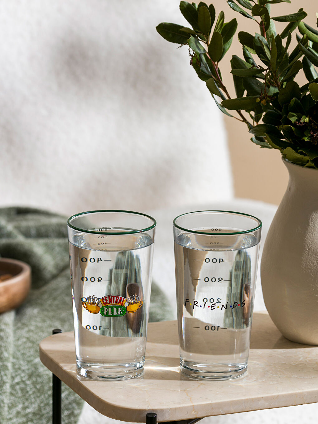 Karışık Friends Baskılı Cam Bardak 2'li 570 ml