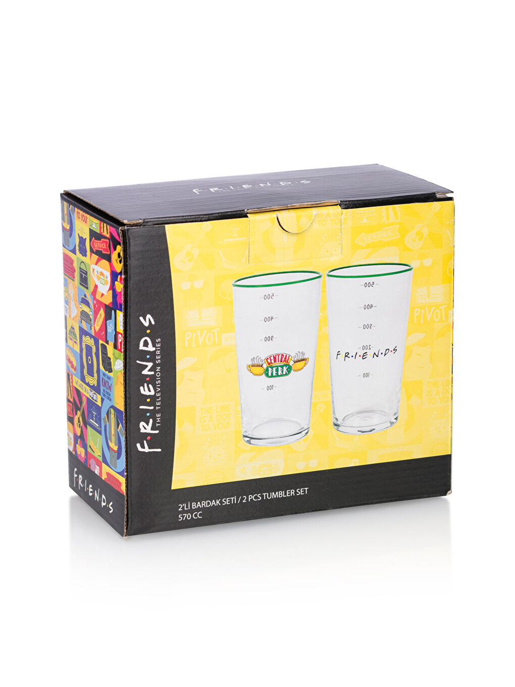Karışık Friends Baskılı Cam Bardak 2'li 570 ml-4
