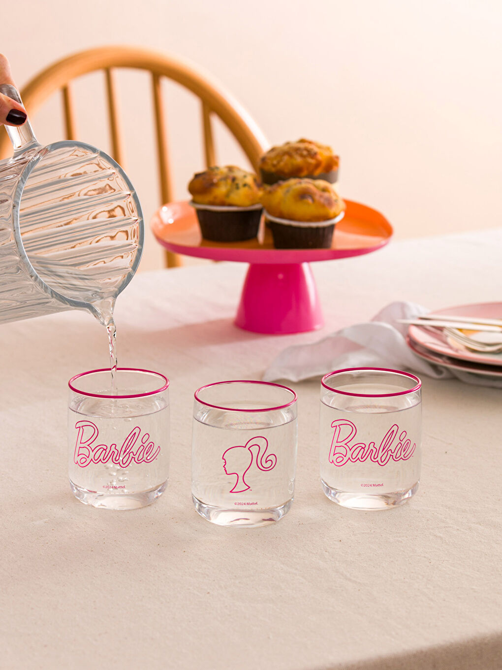 Verre à Soda Imprimé Barbie Lot de 3 Pièces 260 ml