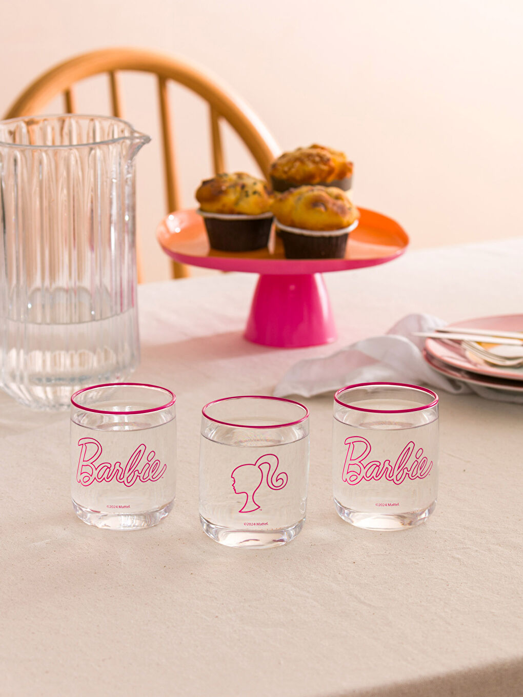 Verre à Soda Imprimé Barbie Lot de 3 Pièces 260 ml-1