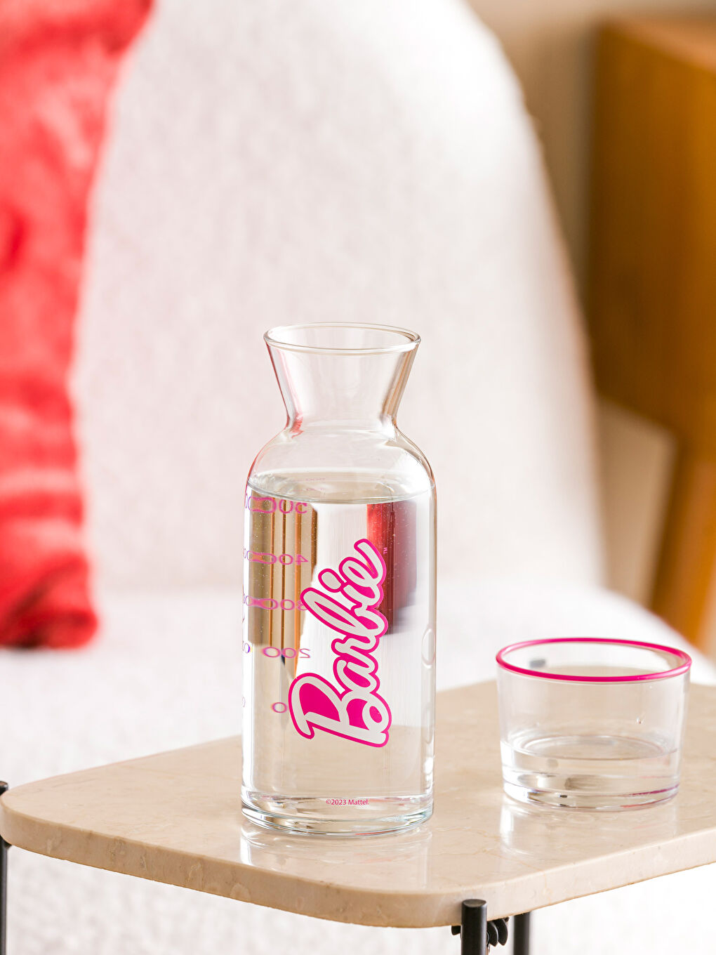 LCW HOME Barbie Printed Lidded Glass Carafe Pitcher 700 ml