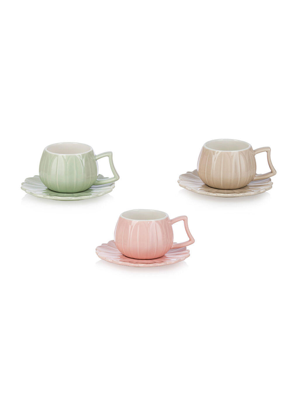 Karışık 3 Kişilik Porselen Kahve Fincan Takımı 90 ml-3