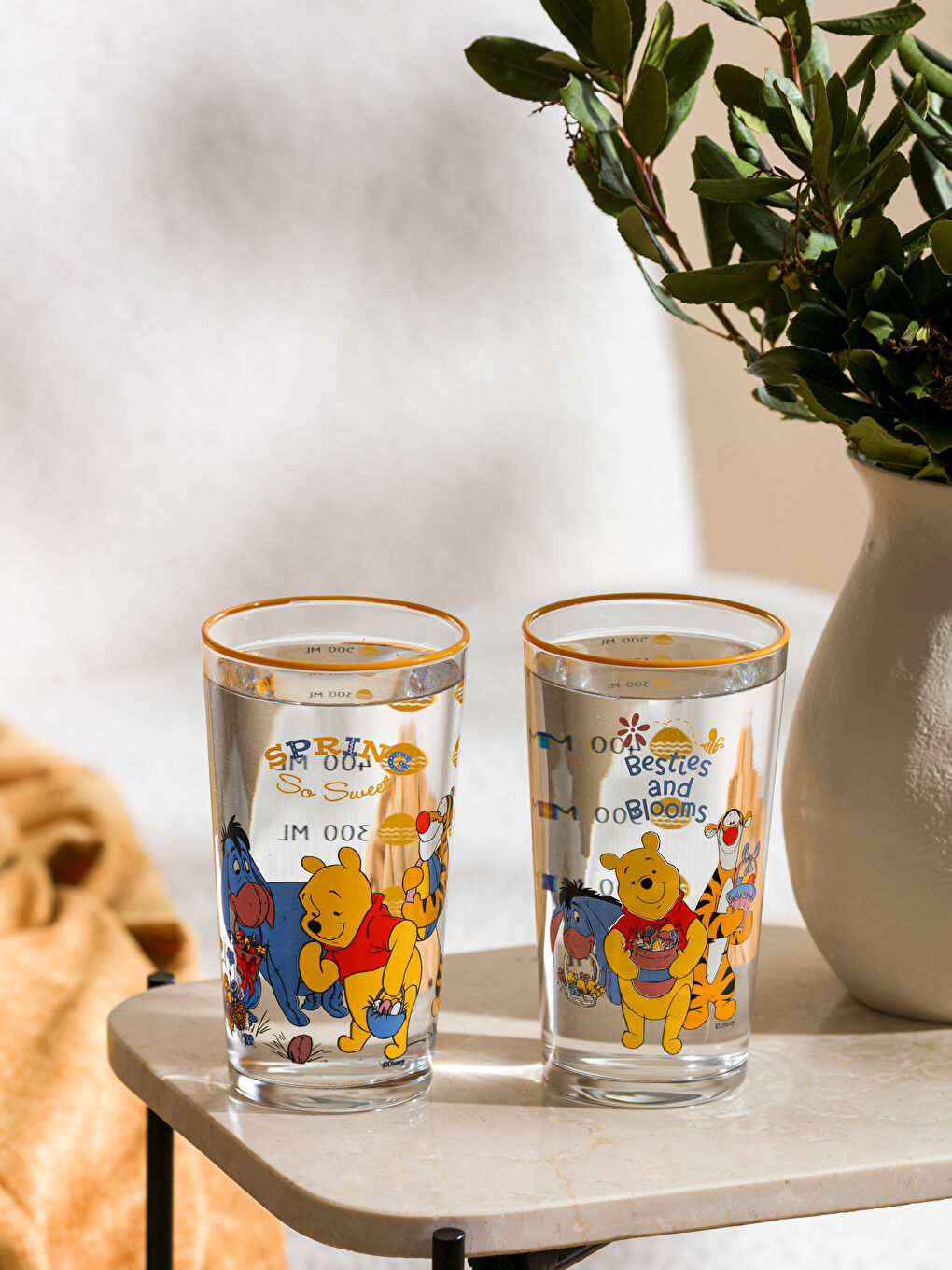 LCW HOME Karışık Baskılı Winnie The Pooh Baskılı Cam Bardak 2'li 570 Ml