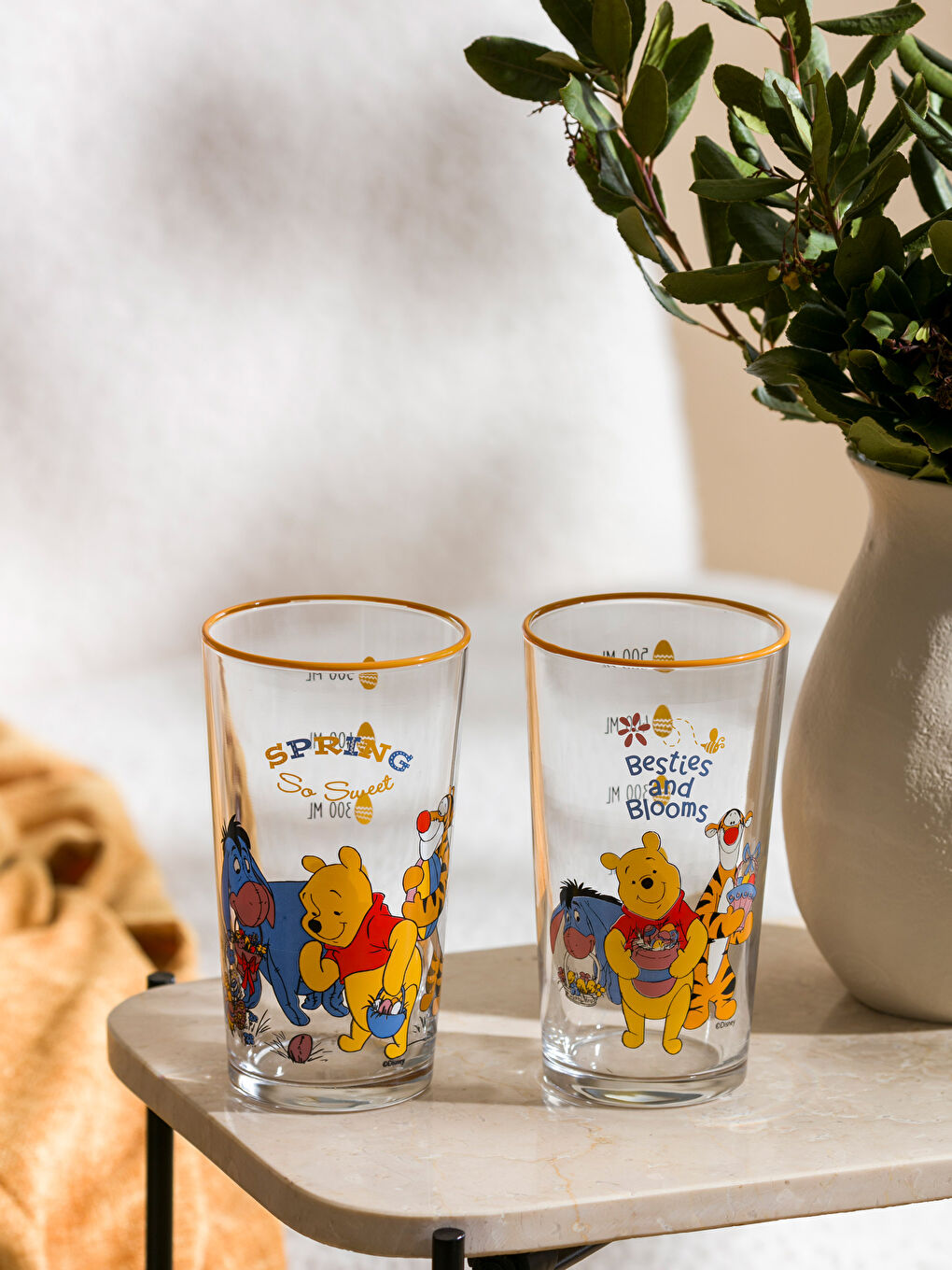 LCW HOME Karışık Baskılı Winnie The Pooh Baskılı Cam Bardak 2'li 570 Ml - 2