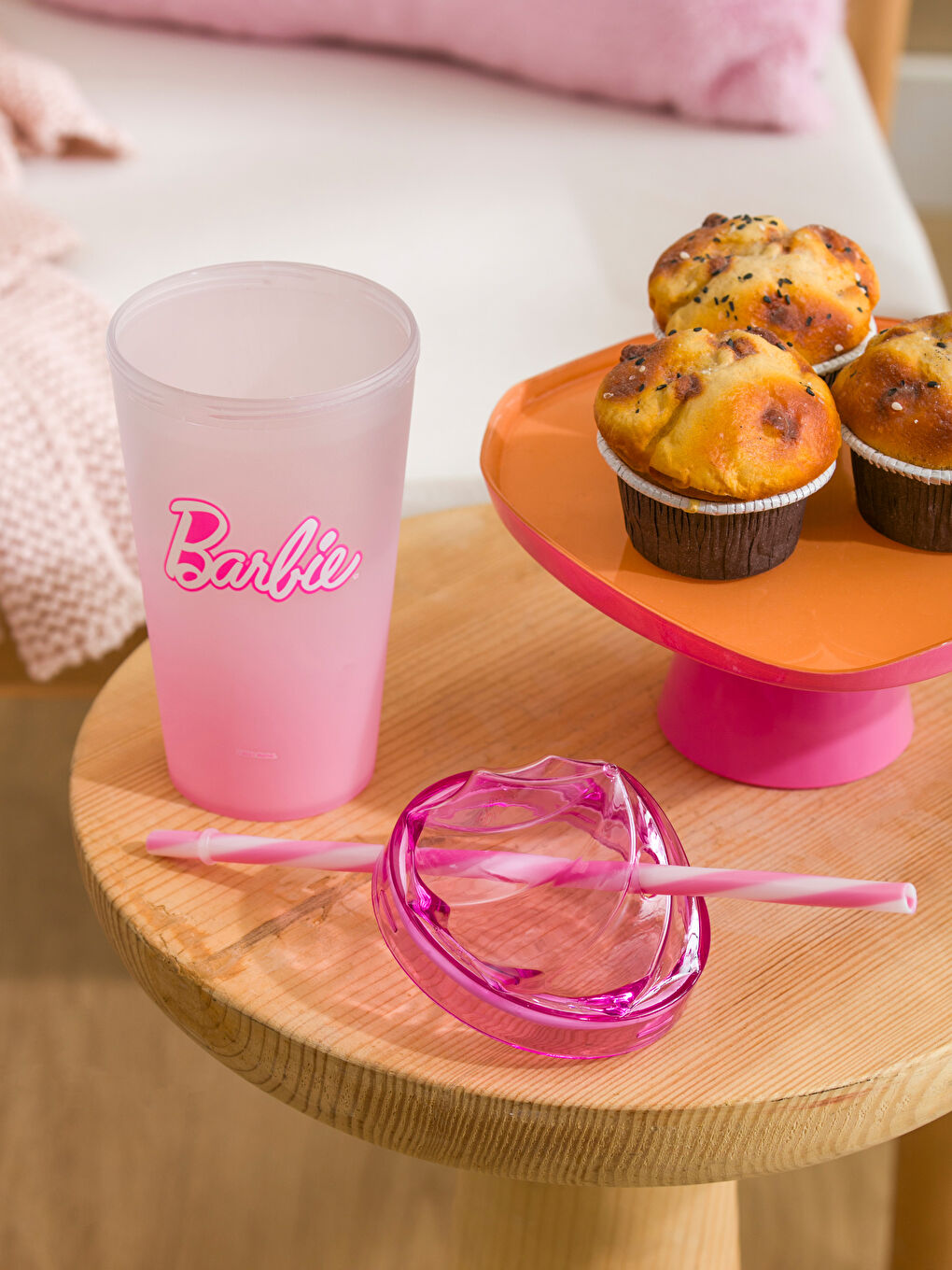 LCW HOME Pembe Baskılı Barbie Baskılı Pipetli Bardak 660 Ml - 3