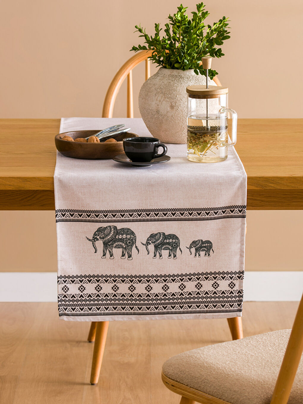 Elephant Printed Table Runner 45x150 cm -S4H097Z8-F9C