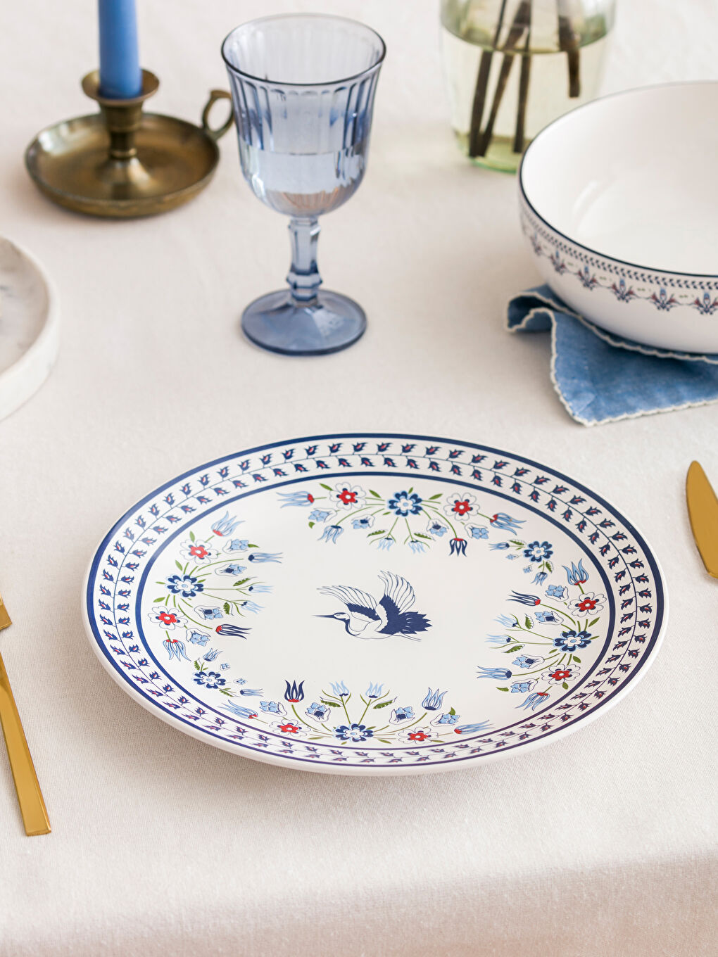 Karışık Baskılı Seramik Servis Tabağı 25 cm-1