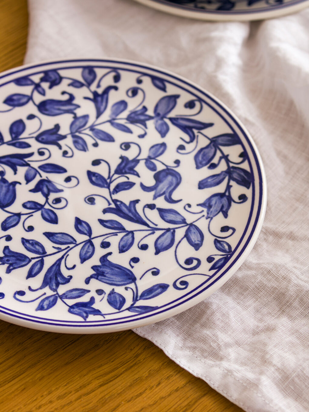 Mavi Desenli Pasta Tabağı Seti 4'lü 19 cm-2