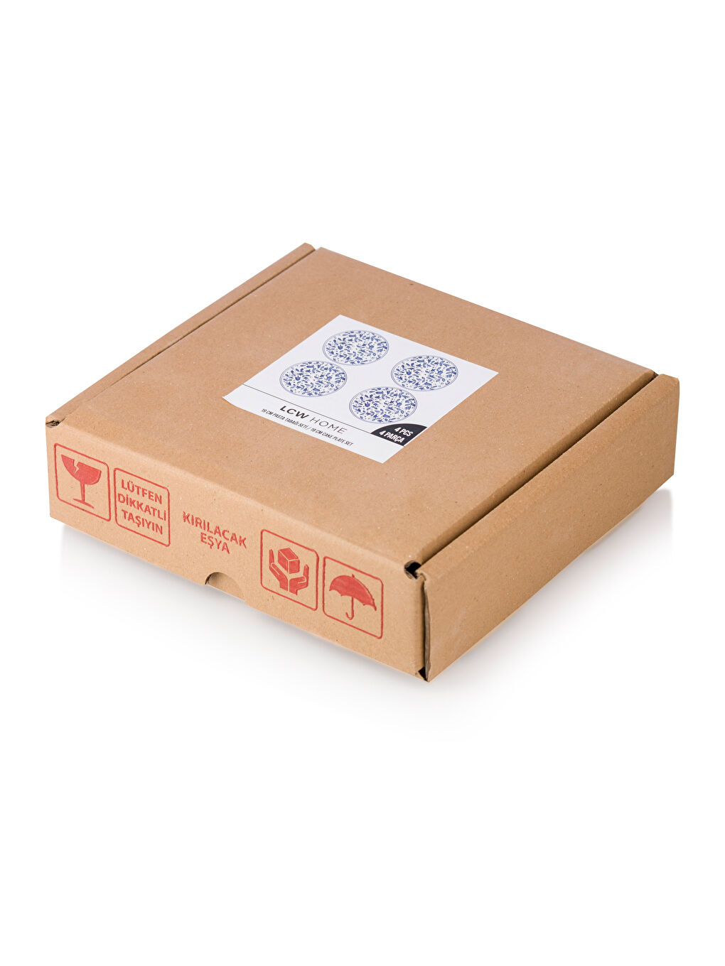 Mavi Desenli Pasta Tabağı Seti 4'lü 19 cm-3