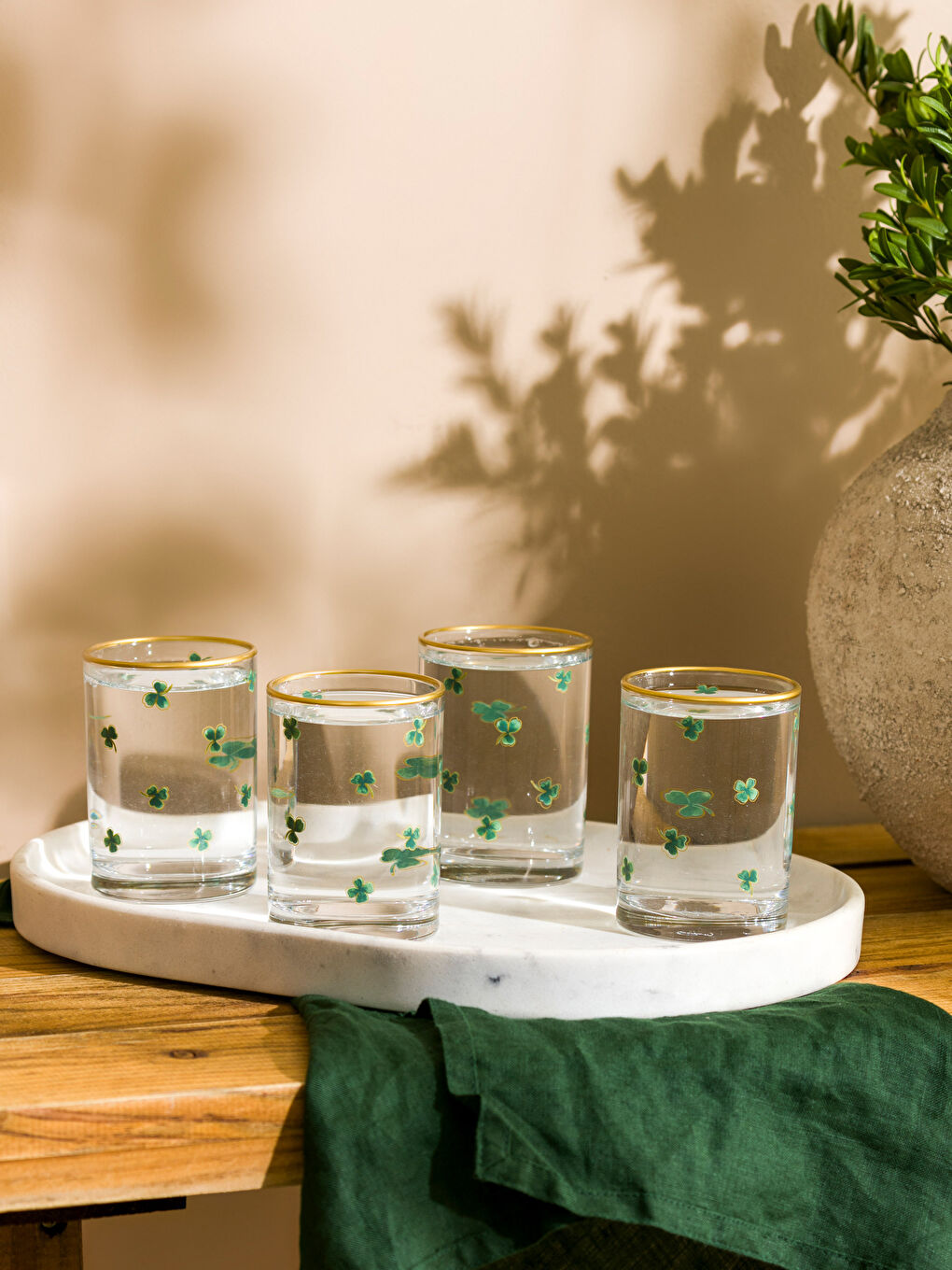 Printed Glass Cup Set of 4, 125 ml -S4HC31Z8-LRR