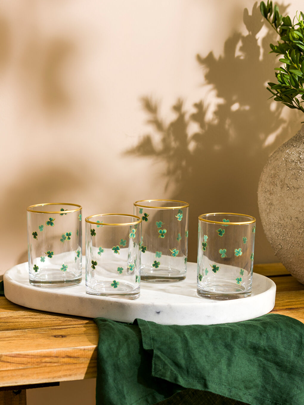 Printed Glass Cup Set of 4, 125 ml -S4HC31Z8-LRR