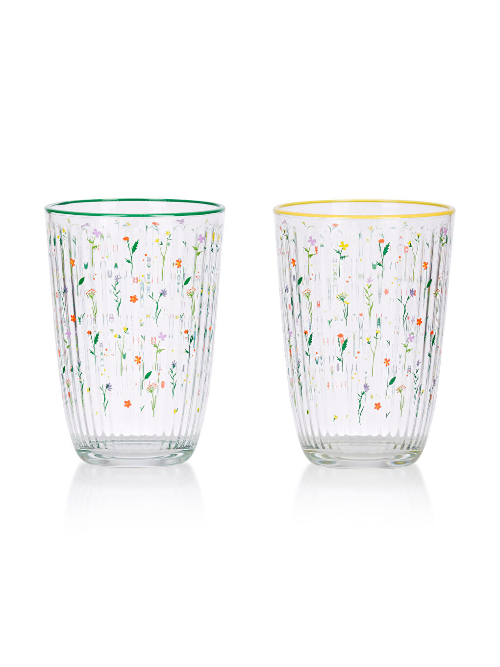 Karışık Çiçek Baskılı Cam Bardak 395 ml-4
