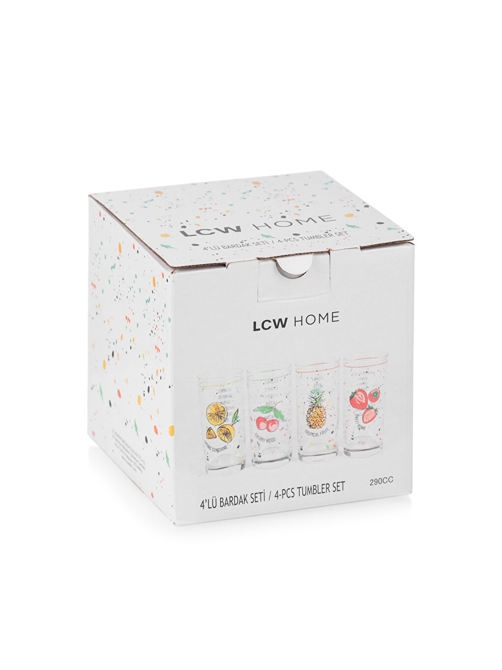 LCW HOME Karışık Baskılı Baskılı Cam Bardak 4'lü 290 Ml - 4