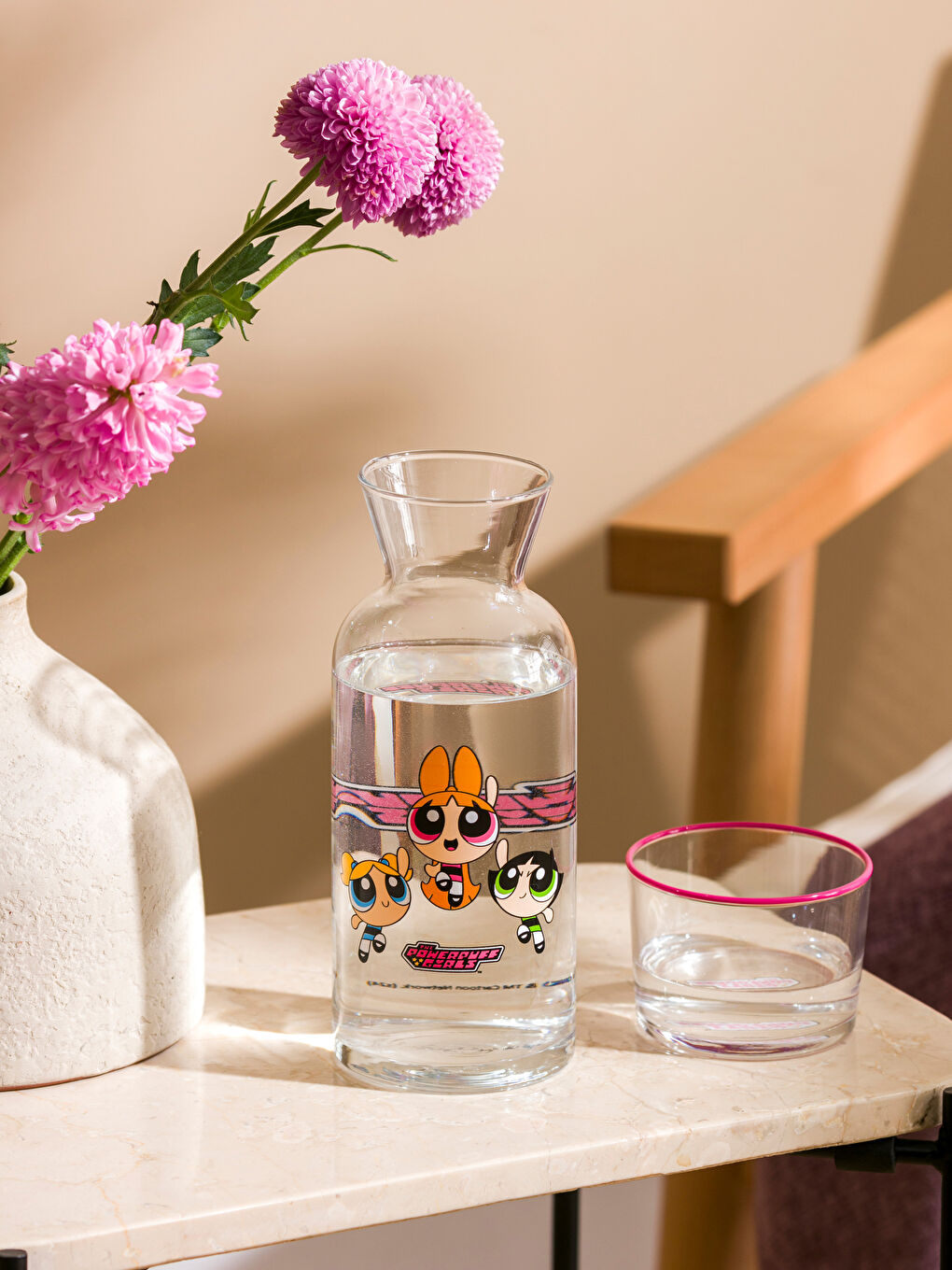 LCW HOME Powerpuff Girls Printed Glass Pitcher 700 ml -S4HC91Z8-F9C