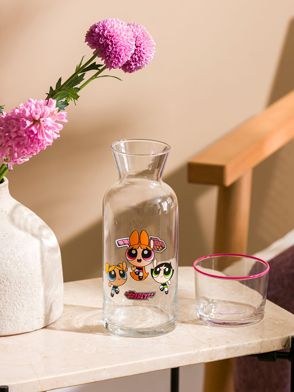 LCW HOME Powerpuff Girls Printed Glass Pitcher 700 ml -S4HC91Z8-F9C