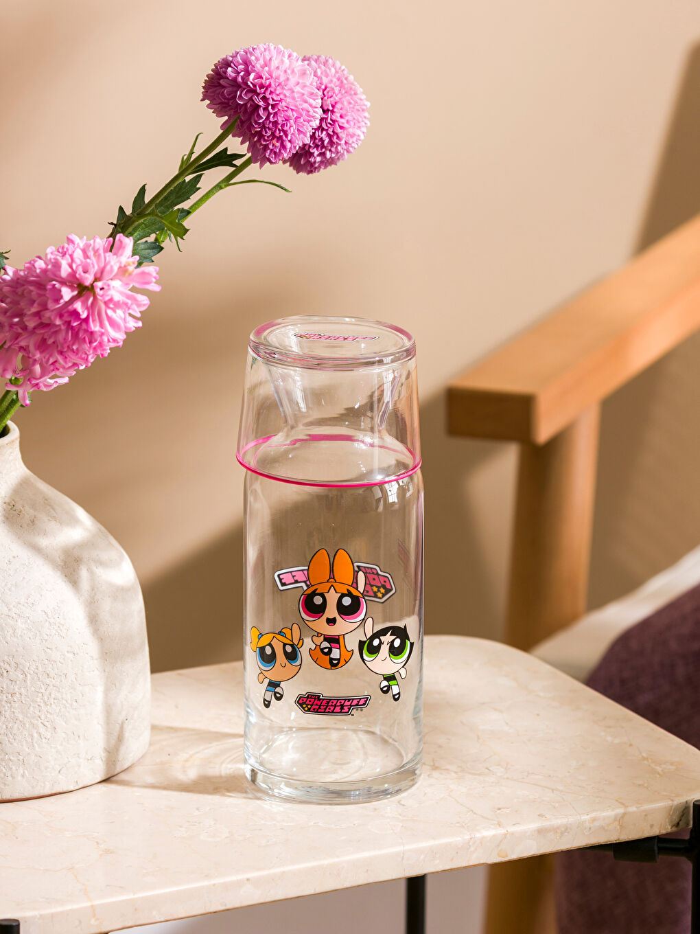 LCW HOME Powerpuff Girls Printed Glass Pitcher 700 ml -S4HC91Z8-F9C