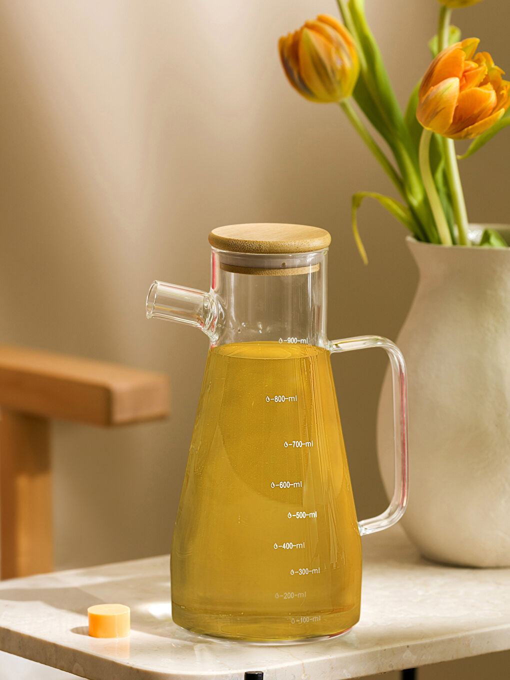 Renksiz Cam Yağdanlık 900 ml